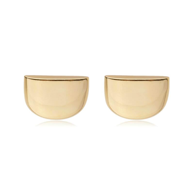 Brinco semicirculo liso dourado