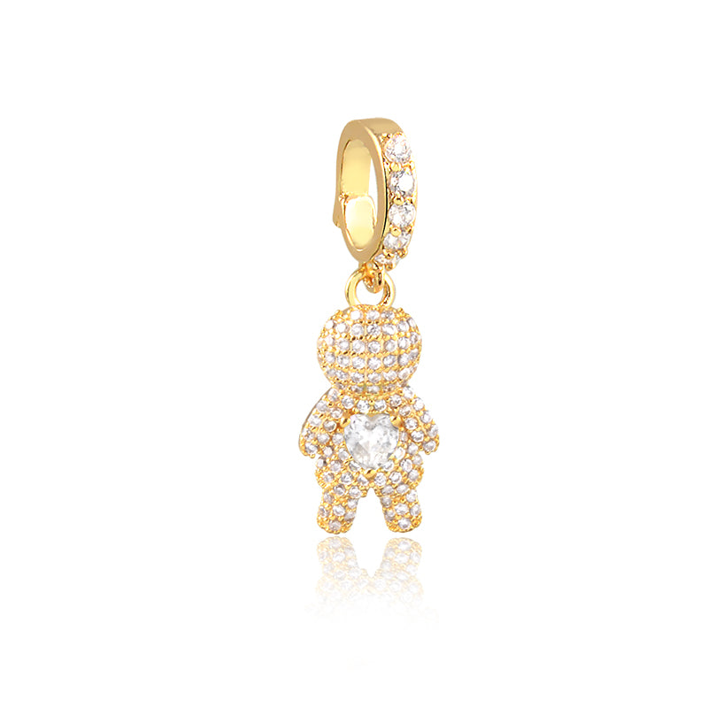 Pingente MENINO cristal com banho de ouro 18k