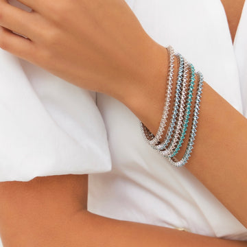 Pulseira riviera 3 pontas turmalina em rodio