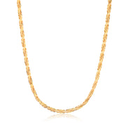 Colar choker trançada fio alemão com banho de ouro 18k