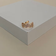 Piercing zig zag duplo cravejado com banho de ouro 18k