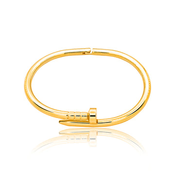 Pulseira bracelete prego liso em aço dourado