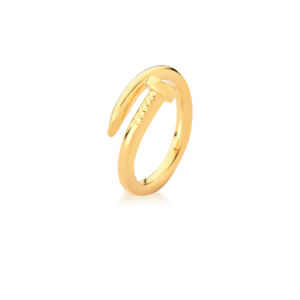 Anel prego liso com banho de ouro 18k