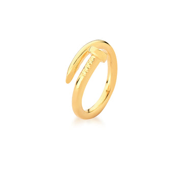 Anel prego liso com banho de ouro 18k