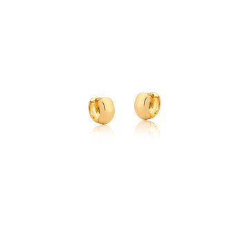 Brinco dourado argola lisa larga P