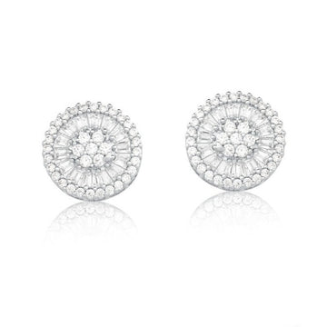 Brinco pizza G navetes com banho de ródio branco