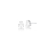 Brinco cristal gota média com banho de ródio branco