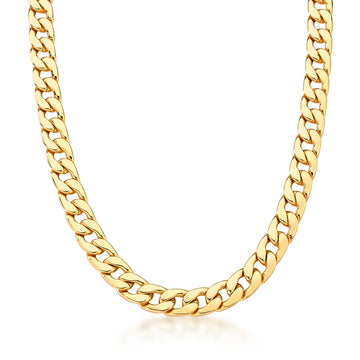 Colar de elos achatados Nicole com banho de ouro 18k