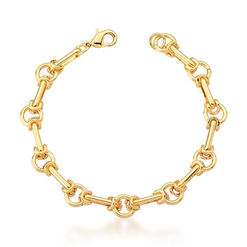 Pulseira elos estilo nó dourada