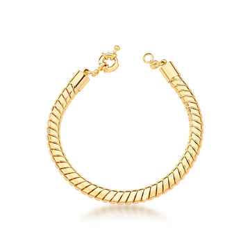 Pulseira tubo entrelaçado dourado