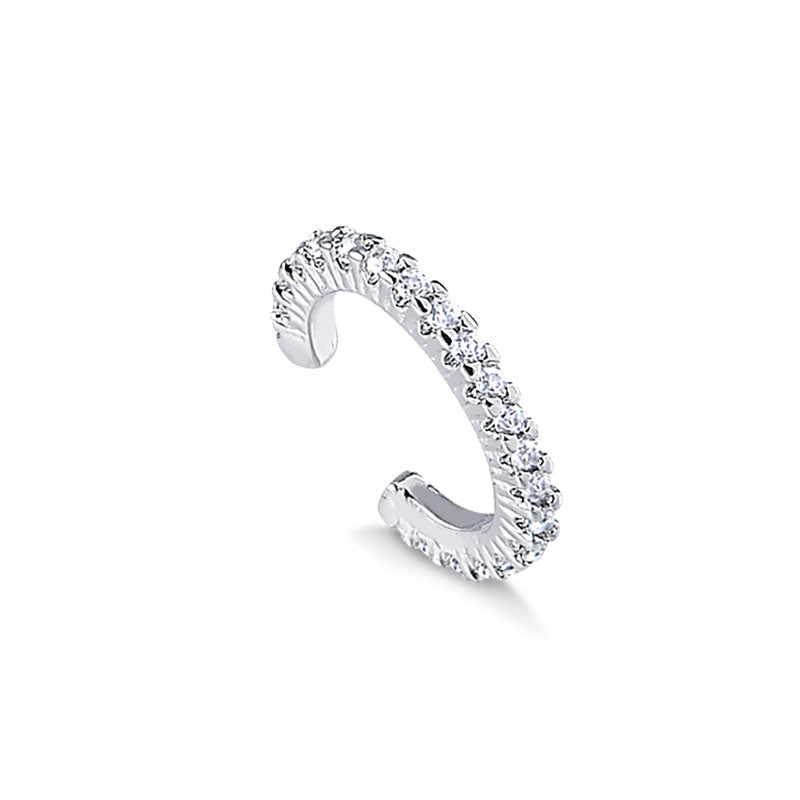 Piercing cravado fino bolinha cristal ródio branco