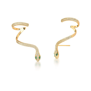 Brinco snake cravejado dourado