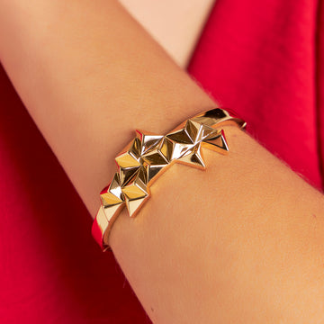Pulseira bracelete spike dourada