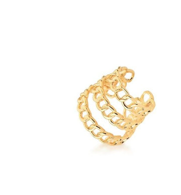 Piercing fake triplo elos com banho de ouro 18k