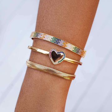 Pulseira rabo de rato 6 mm com banho de ouro 18k