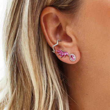 Piercing fake zig zag cravejado ródio branco