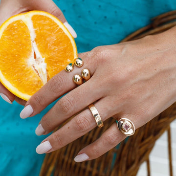 Anel aliança inspired com banho de ouro 18k