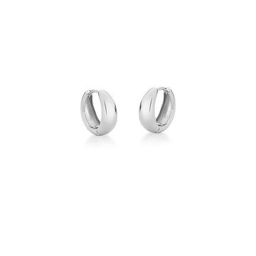 Brinco argola canoa lisa M ródio branco