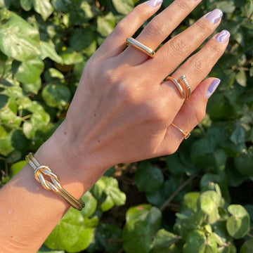 Anel prego liso com banho de ouro 18k