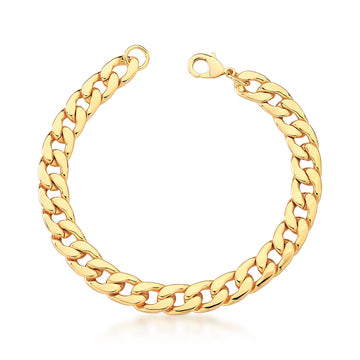 Pulseira elos achatados dourada