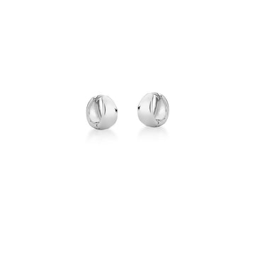 Brinco argola canoa lisa P em ródio branco
