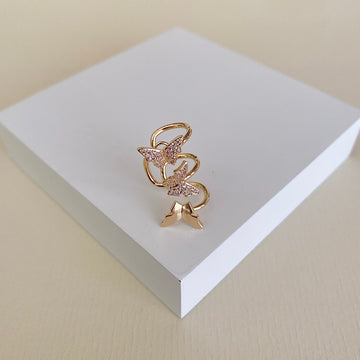 Piercing dourado butterfly triplo
