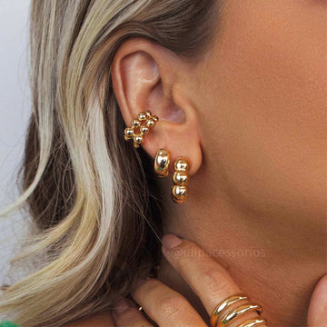 Piercing duplo esferas dourado